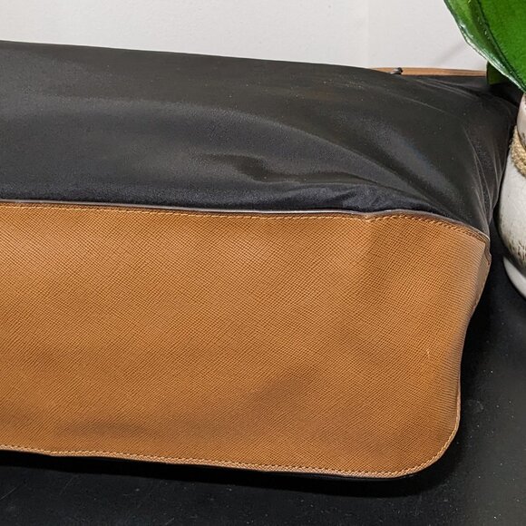 Michael Kors Purse Black Nylon Leather Trim Tote Shopper Multiple Pockets - Picture 7 of 15